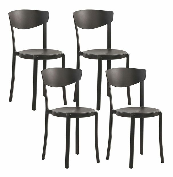 Set 4 ks. jídelních židlí Valerie (černá)