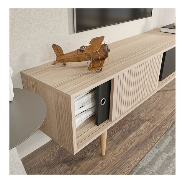 TV skříňka Ecranissa (dub + černá)