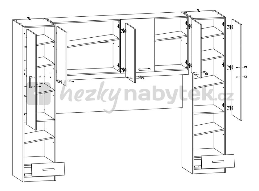 Skříňky nad postel BRW Synthia REG6D2S