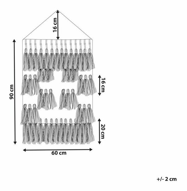 Nástěnná dekorace Jiwza (šedá)