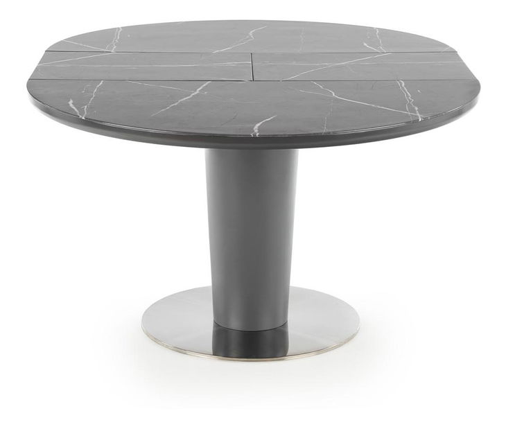 Jídelní stůl Roder (šedý mramor + tmavě šedá) (pro 4 až 6 osob)