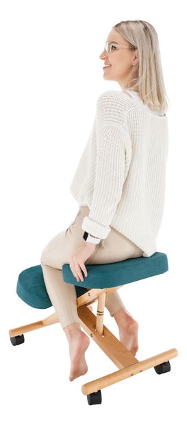 Kancelářské křeslo Faith (buk + modrá