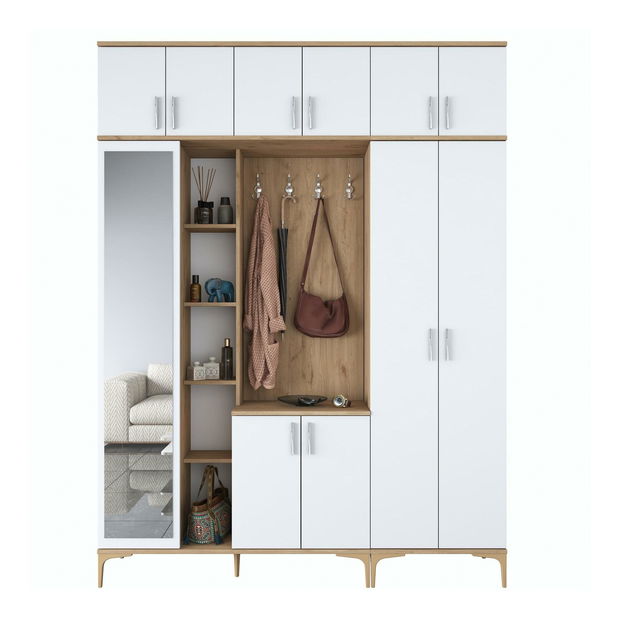 Předsíň Emily 28 (se zrcadlem) (ořech + bílá)