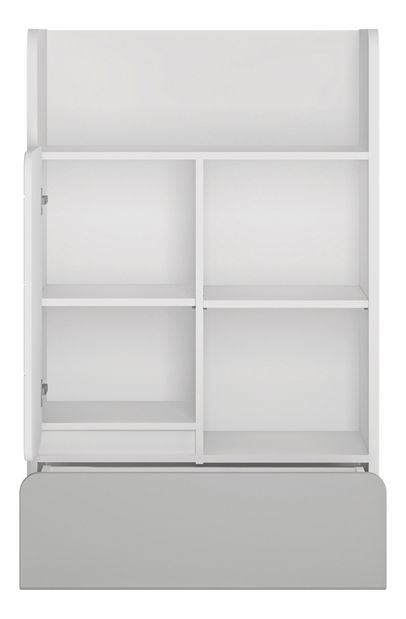 Regál Albunus R04 (bílá alpská + lesk šedý)