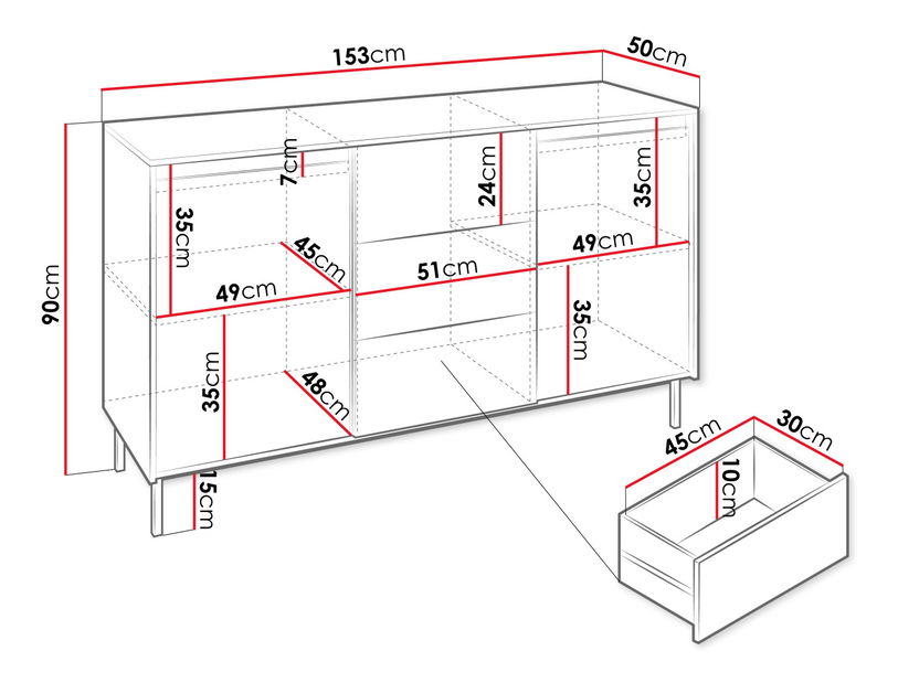 Komoda Somkera 2D3SZ (kašmír)