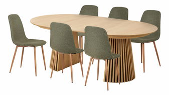 Jídelní set Odoria (dub + tmavě zelená)