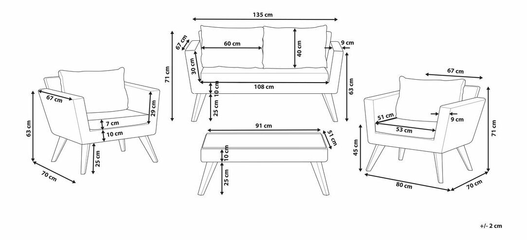 Zahradní sedací souprava Victoria (hnědá)