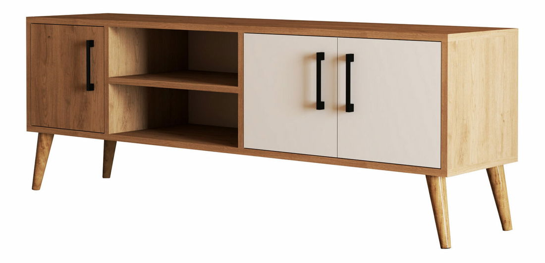TV stolek/skříňka Essex 2 (Dub + Bílá)