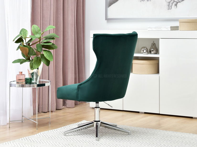 Křeslo Elza (zelená + chromová)