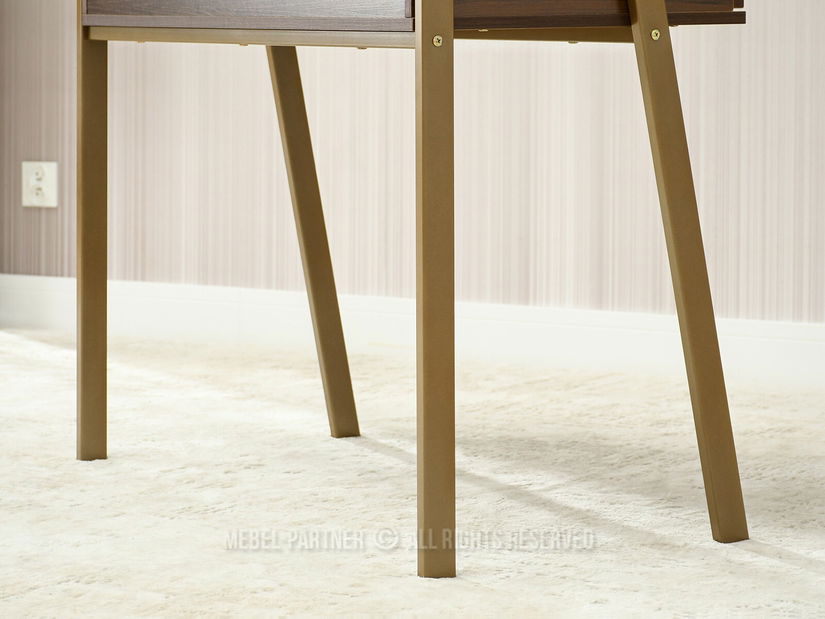 PC stolek Land (ořech + zlatá)