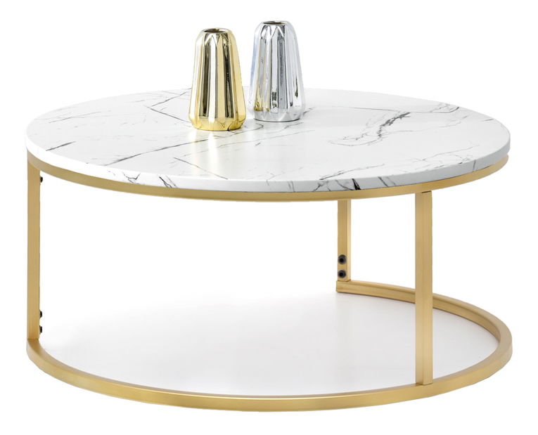 Konferenční stolek Kolja Stolek XL (bílá + zlatá)