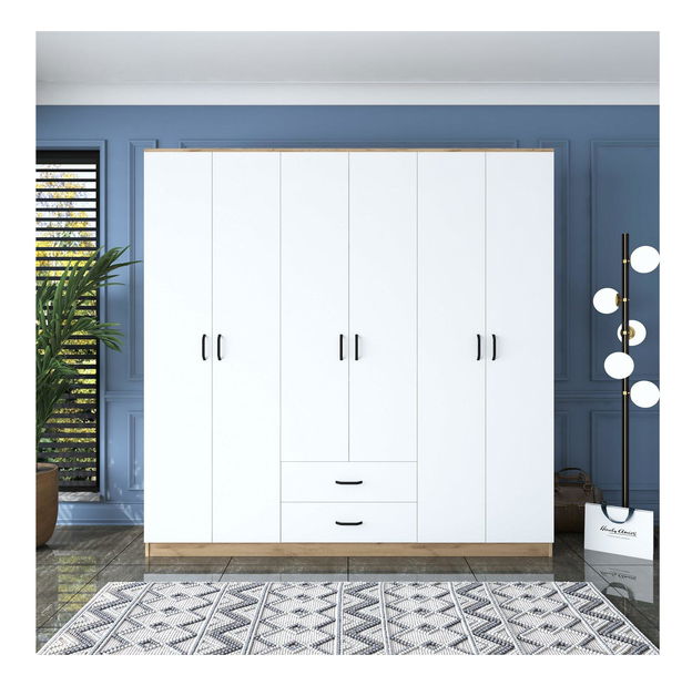 Šatní skříní Bastet 111 (ořech + bílá)