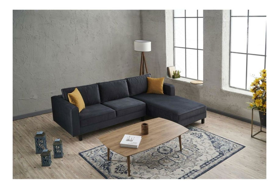 Rohová sedačka Kalen 1 (P) (antracit samet)