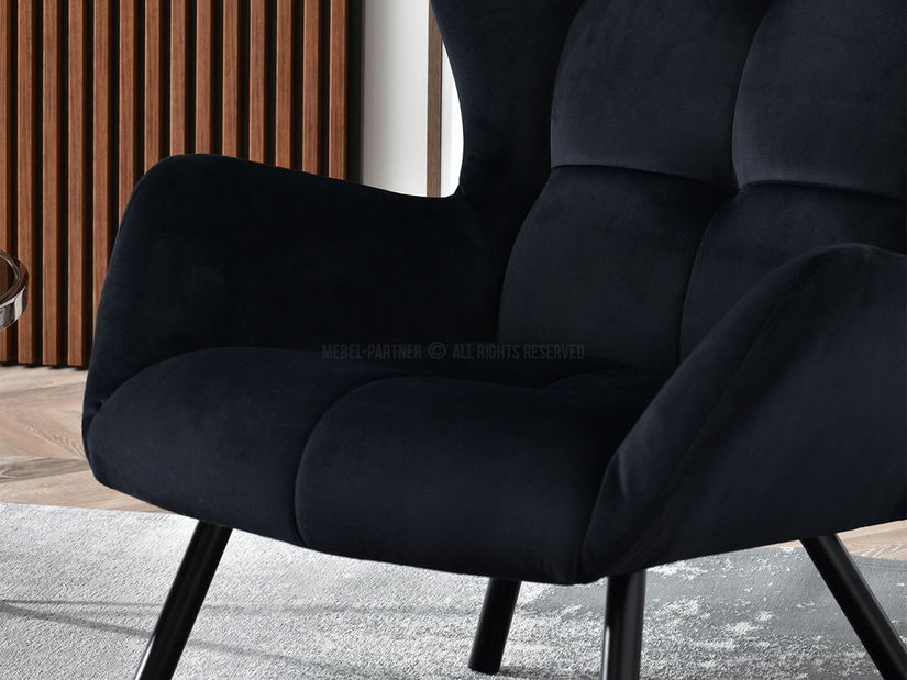 Designové křeslo Norweien (černá + zlatá)