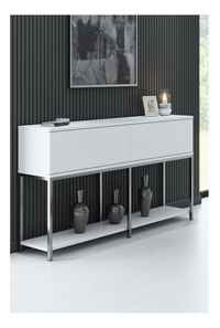 Konzolový stolek Vibubi 1 (bílá + stříbrná) *bazar