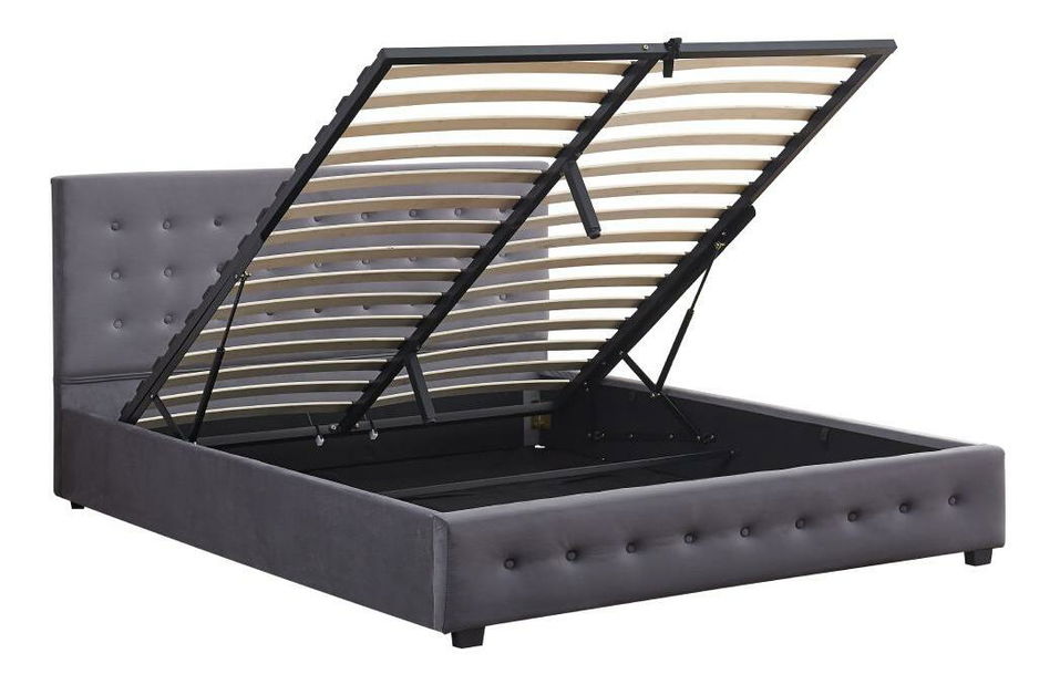 Manželská postel 160 cm Marcaje (šedá) (s roštem) (s úl. prostorem)