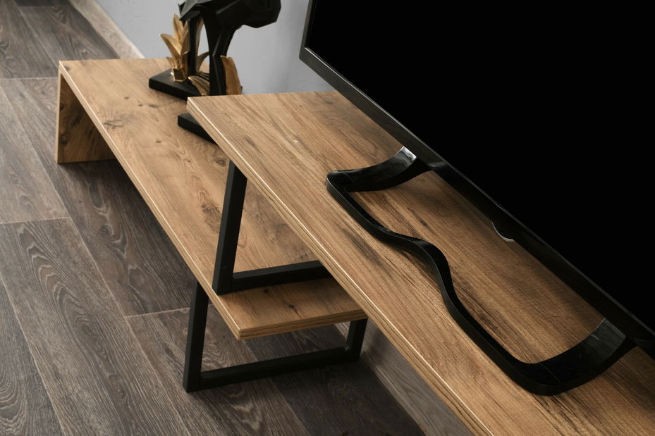 TV stolek/skříňka Ornelia (Černá + Borovice)