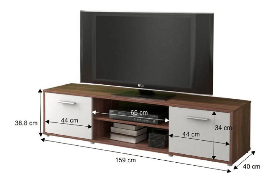 TV stolek/skříňka Zelia 01 (švestka+bílá)