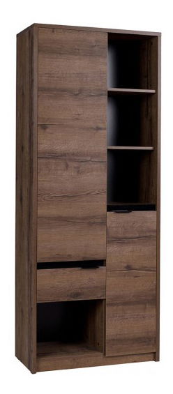 Policová skříň Desayuno R2D1SZ (dub monastery + lesk černý)