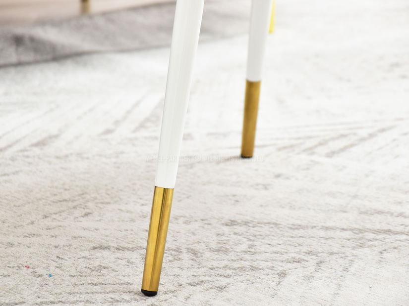 Set 2 konferenčních stolků Zoya Zest S (bílý mramor + zlatá)