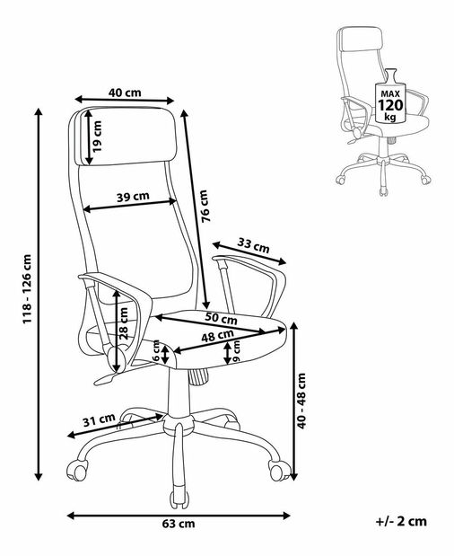 Kancelářská židle Pioneir (černá)