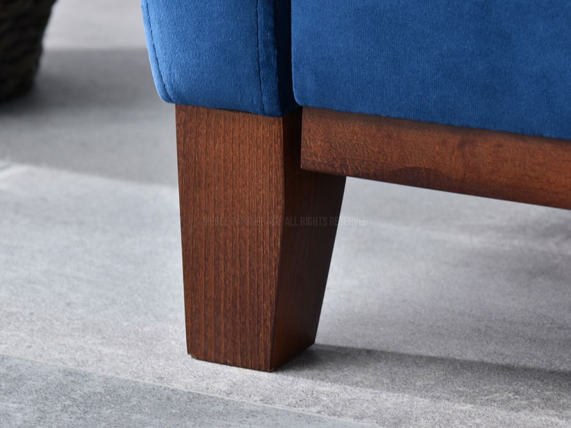 Pohovka dvousedačka Biblioteca (tmavě modrá + ořech)