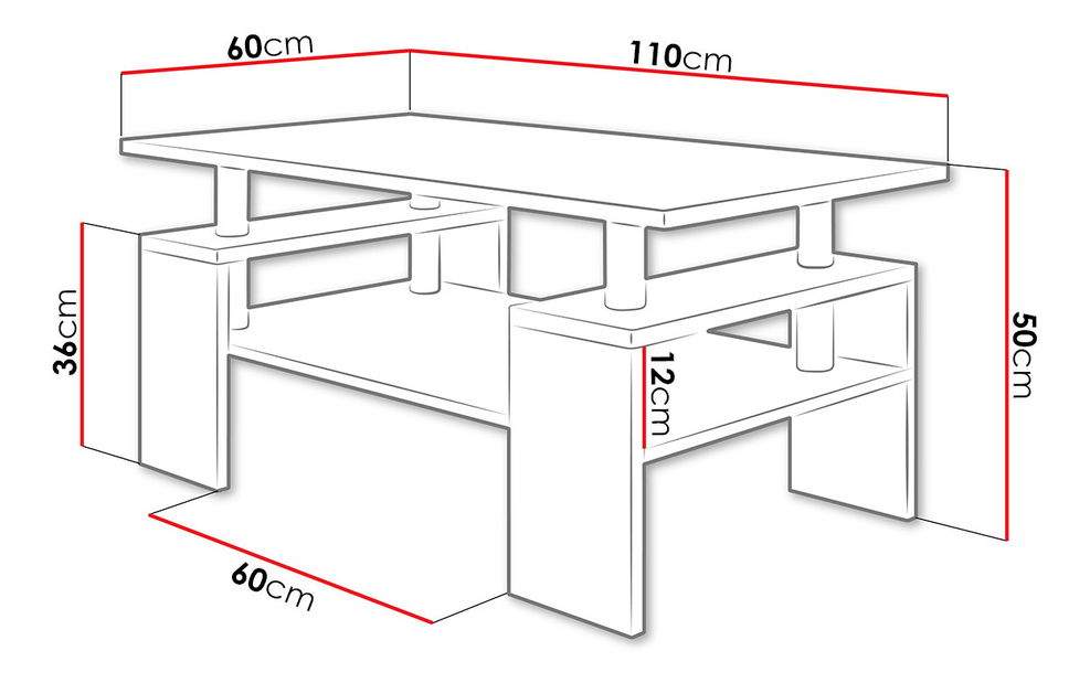 Konferenční stolek Taspin (bílá) *bazar
