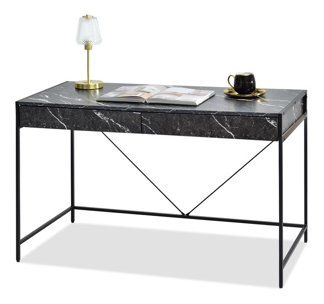 PC stolek Unica (černý mramor + černá)