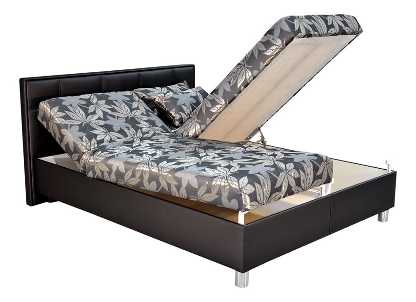 Manželská postel 180 cm Blanář Belfast (šedá + černá) (s rošty a matracemi)