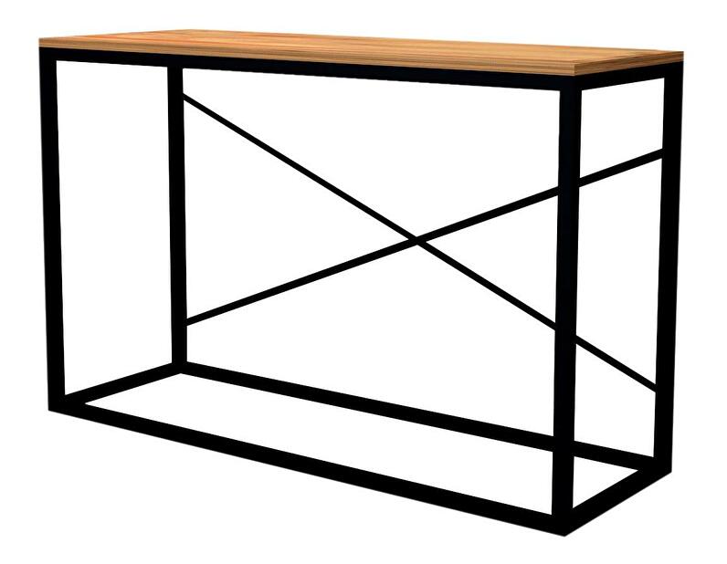 Konzolový stolek Vubomi 3 (ořech + černá)