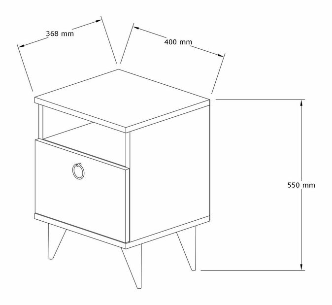 Noční stolek Barro (bílá)