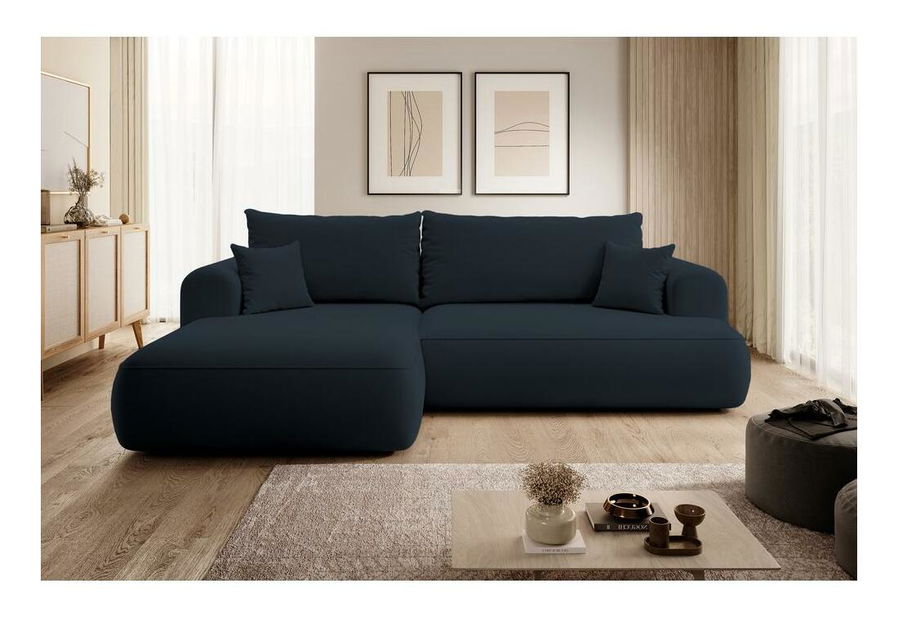 Rohová sedací souprava Olivo I (L) (modrá + černá)