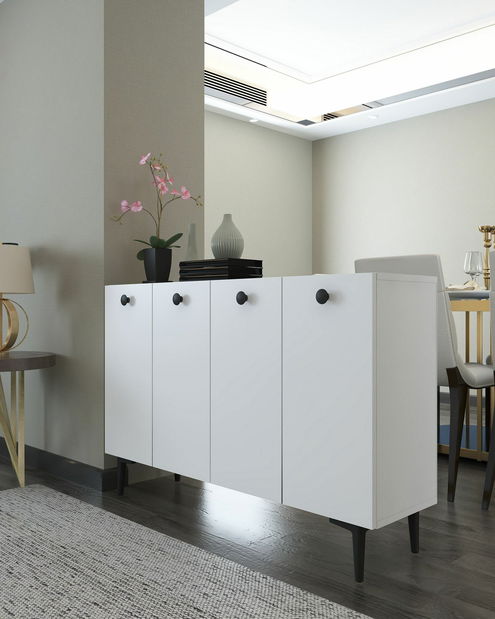 Skříňka Betí (bílá + dub safírový)