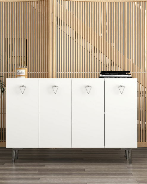 Skříňka Leya (antracit + zlatá)