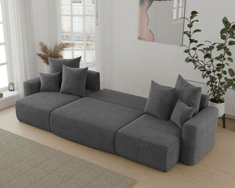 Rohová sedačka Denia U (tmavě šedá) (L)