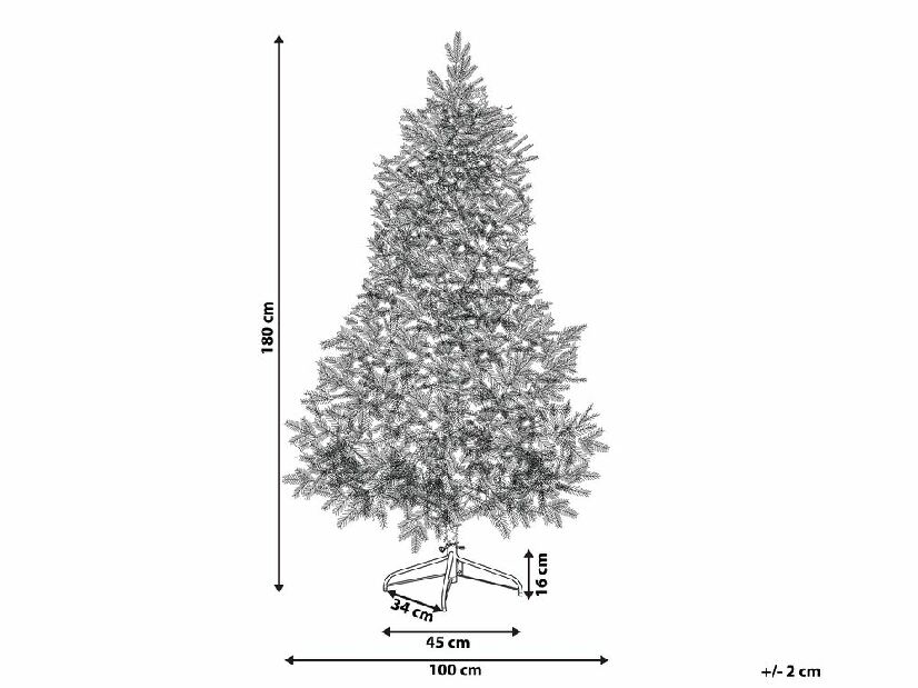 Vánoční stromek 180 cm Truett (zelená) (s osvětlením)