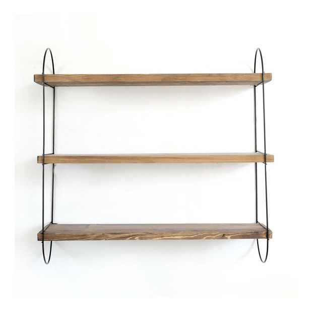 Dekorativní nástěnná police Duvelo 4 (ořech + černá)