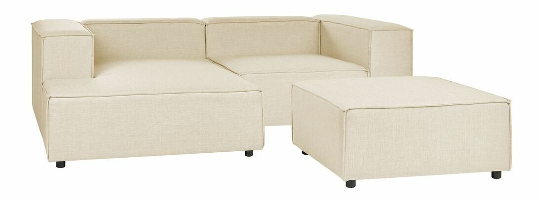 Rohová sedací souprava s taburetkou Afrika (béžová) (P)