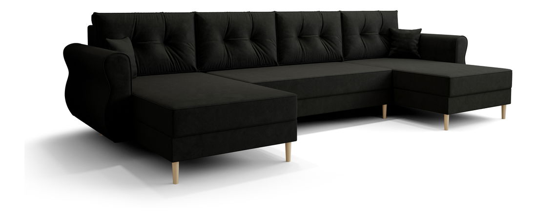 Rohová sedací souprava U Arcane U (černá)