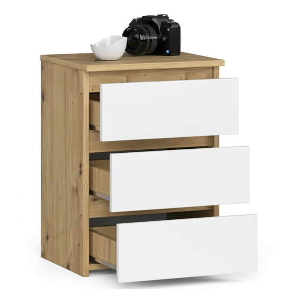 Komoda Cipriano (dub artisan + bílá)