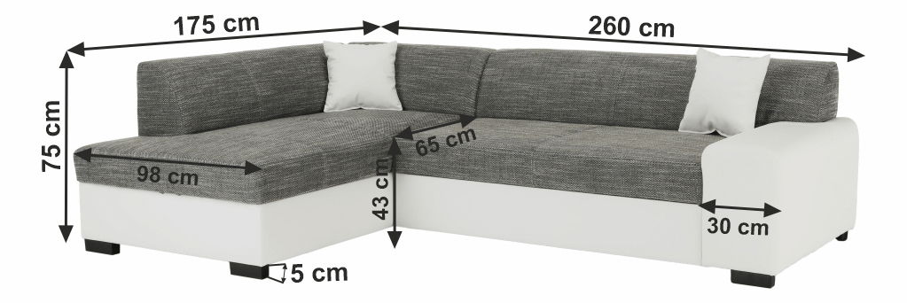 Rohová sedací souprava Milenna (L)