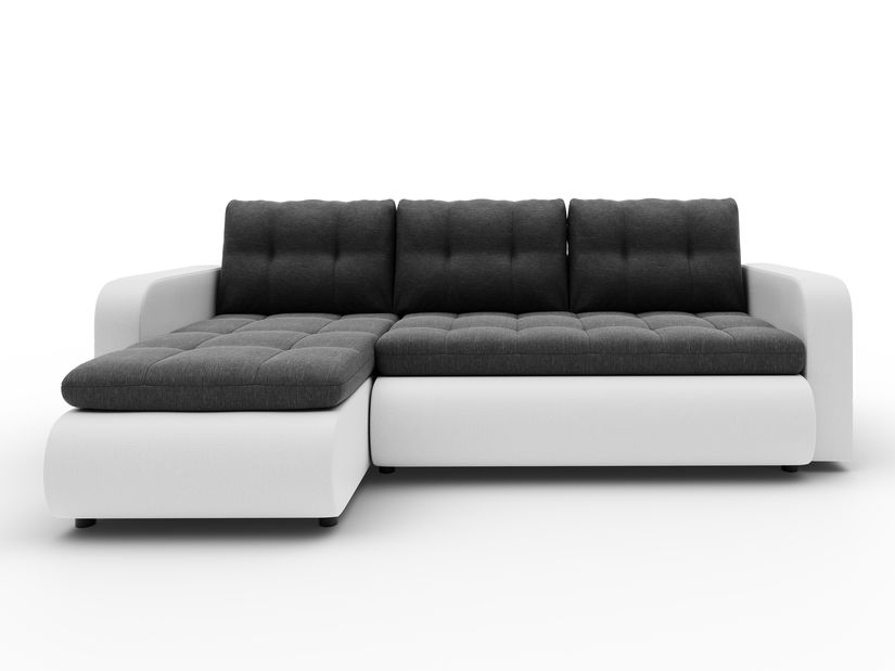 Rohová sedací souprava Vergil (bílá + šedá) (L)