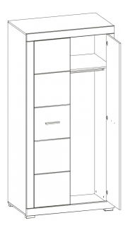 Šatní skříň Twin TW 9 (akvamarín + bílá matná)