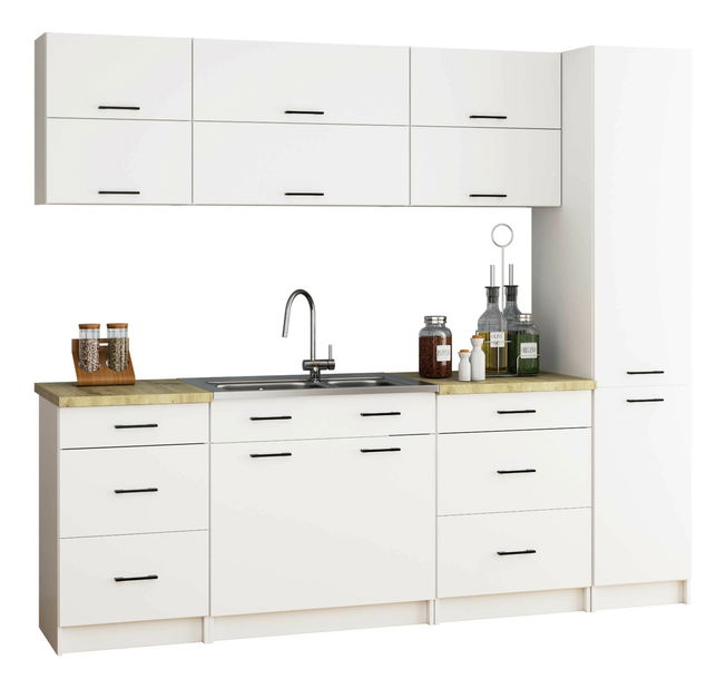 Kuchyňská skříňka na potraviny Organo S 40/205 (bílá + bílá)