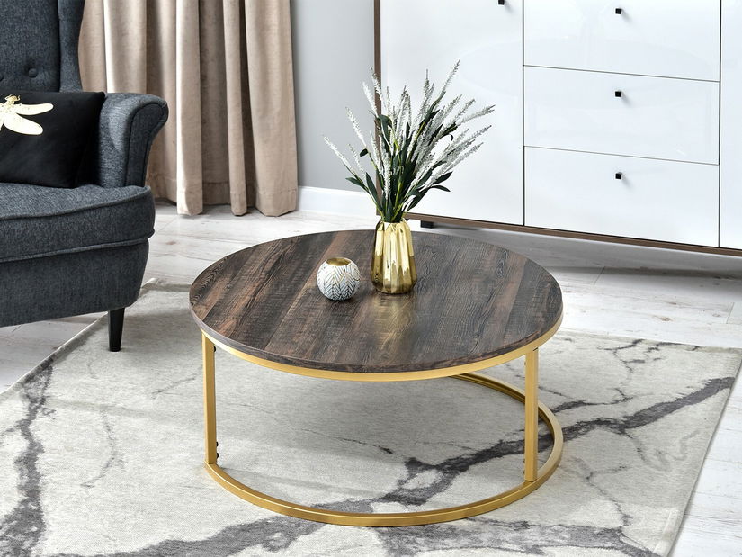 Konferenční stolek Kolja Stolek Xl (dub + zlatá)