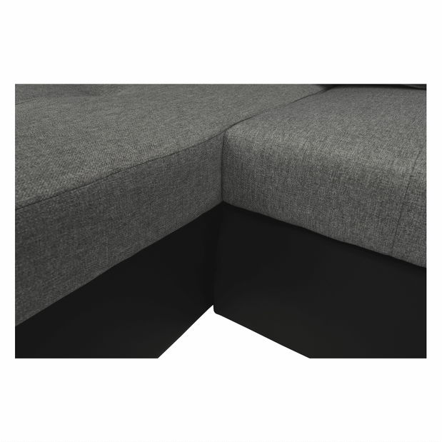 Rohová sedačka U Lemon U (černá + světle šedá) (P)