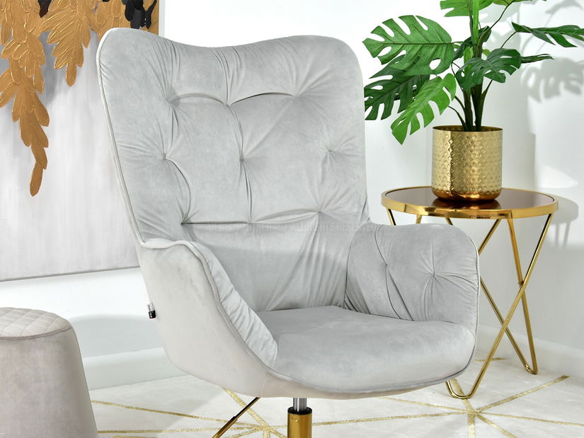 Křeslo Meryl (šedá + zlato)