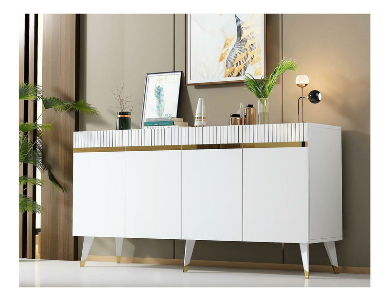 Skříňka Mekebu 2 (bílá + zlatá)