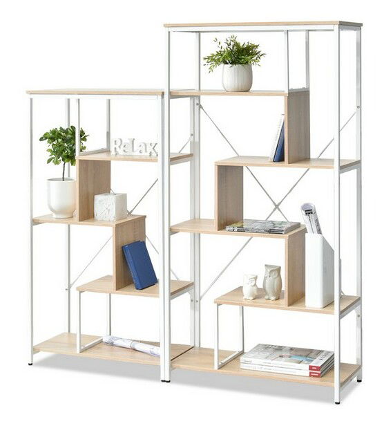 Regál Harp Ab (dub + bílá)