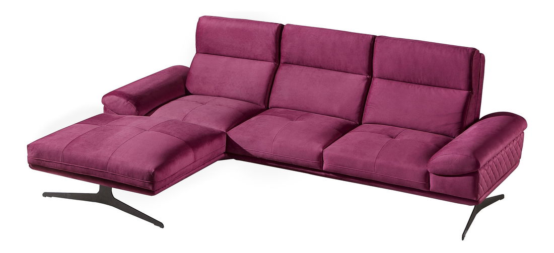 Rohová sedačka Gaylene (tmavě růžová) (L)